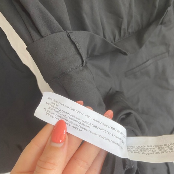 Zara SHIRT STYLE SHORT JUMPSUIT. Black Size Medium NEW - Picture 7 of 13